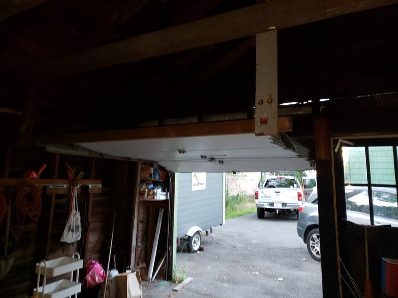 outdated garage door open